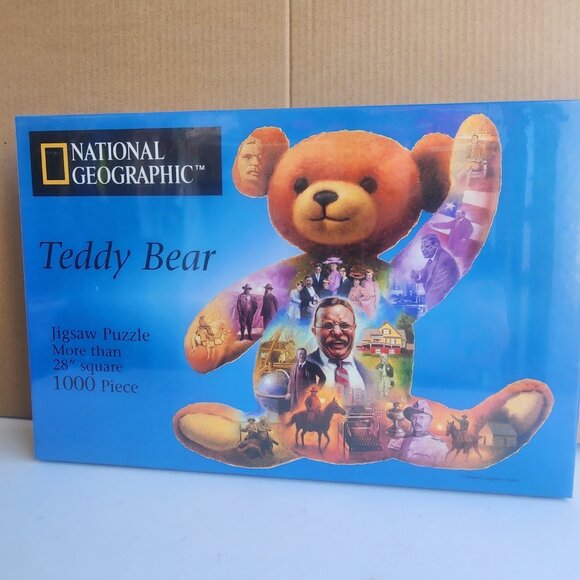 NEW National Geographic Teddy Bear 1000 Piece Jigsaw Puzzle Teddy Roosevelt - Picture 1 of 3